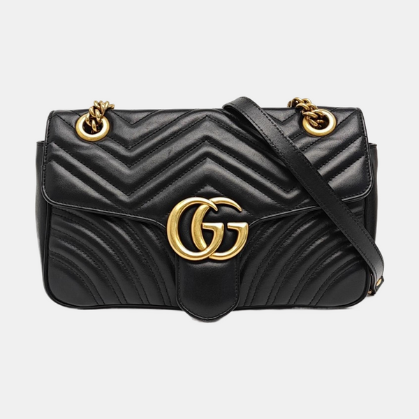 GG Marmont Medium Quilted Calfskin Black