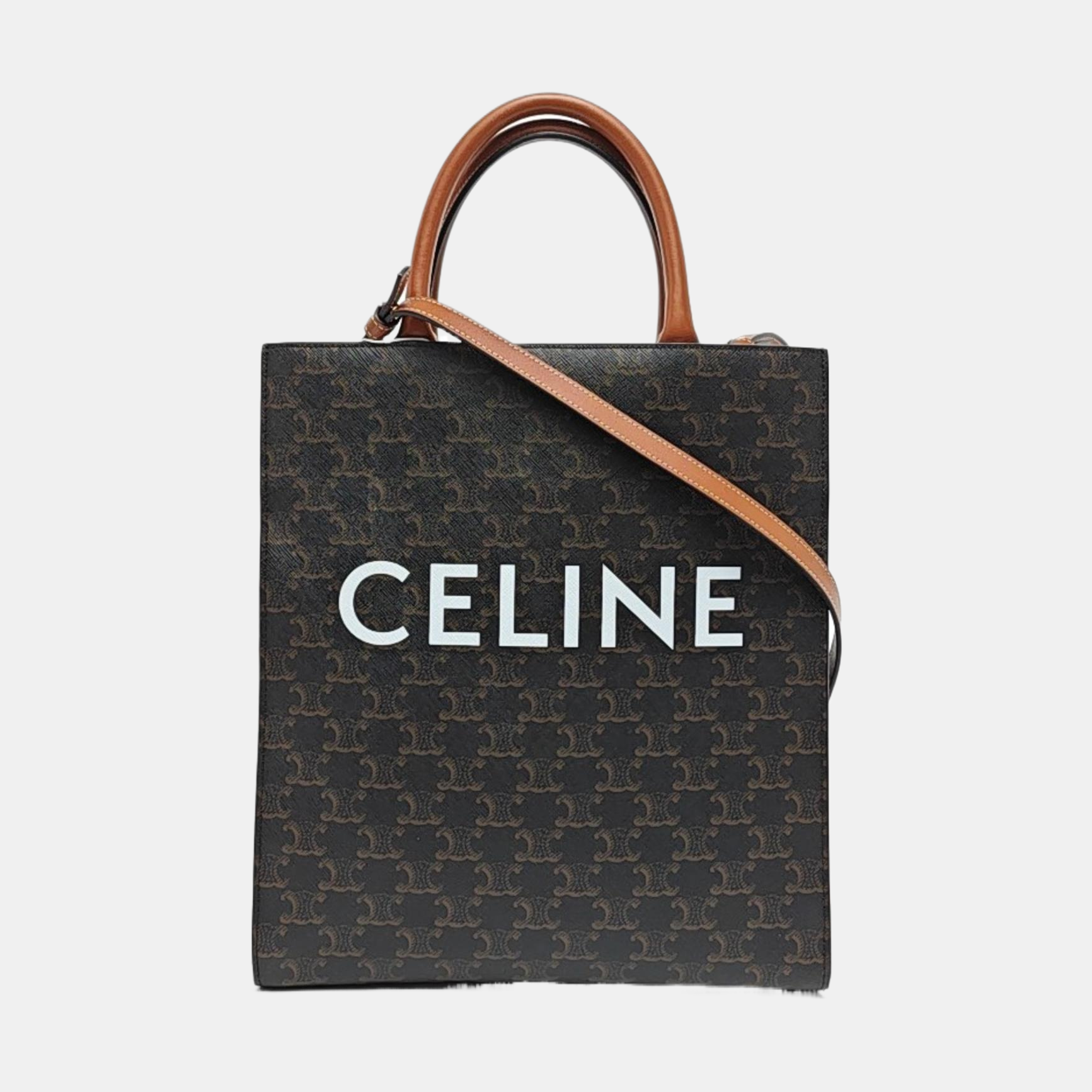 CABAS CELINE Small Coated Canvas Brown