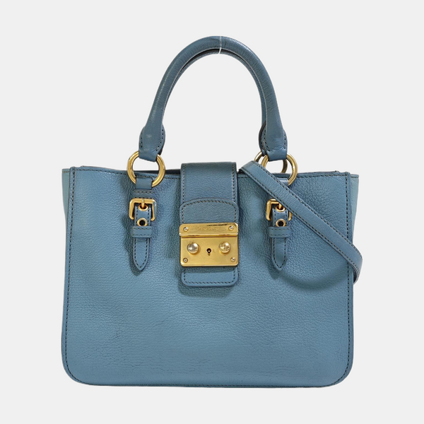Calfskin Shoulder Bag Blue