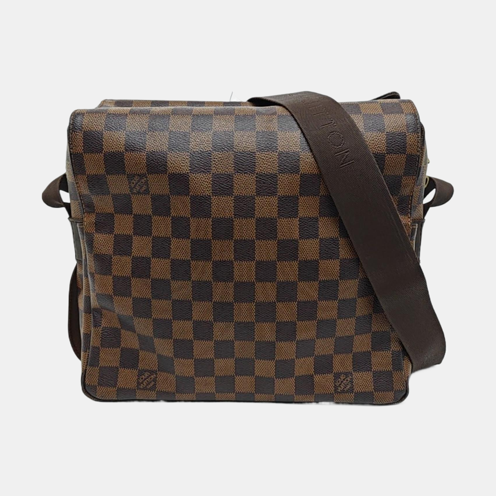NAVIGLIO MM Damier Ebene Coated Canvas Brown