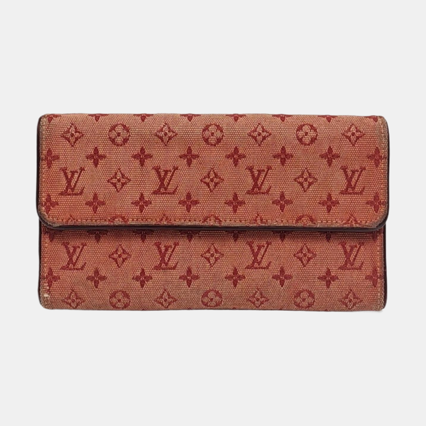 PORTE MONNAIE Monogram Canvas Red Wallet