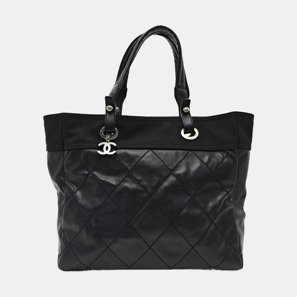PARIS BIARRITZ Large Quilted Coated Canvas Black
