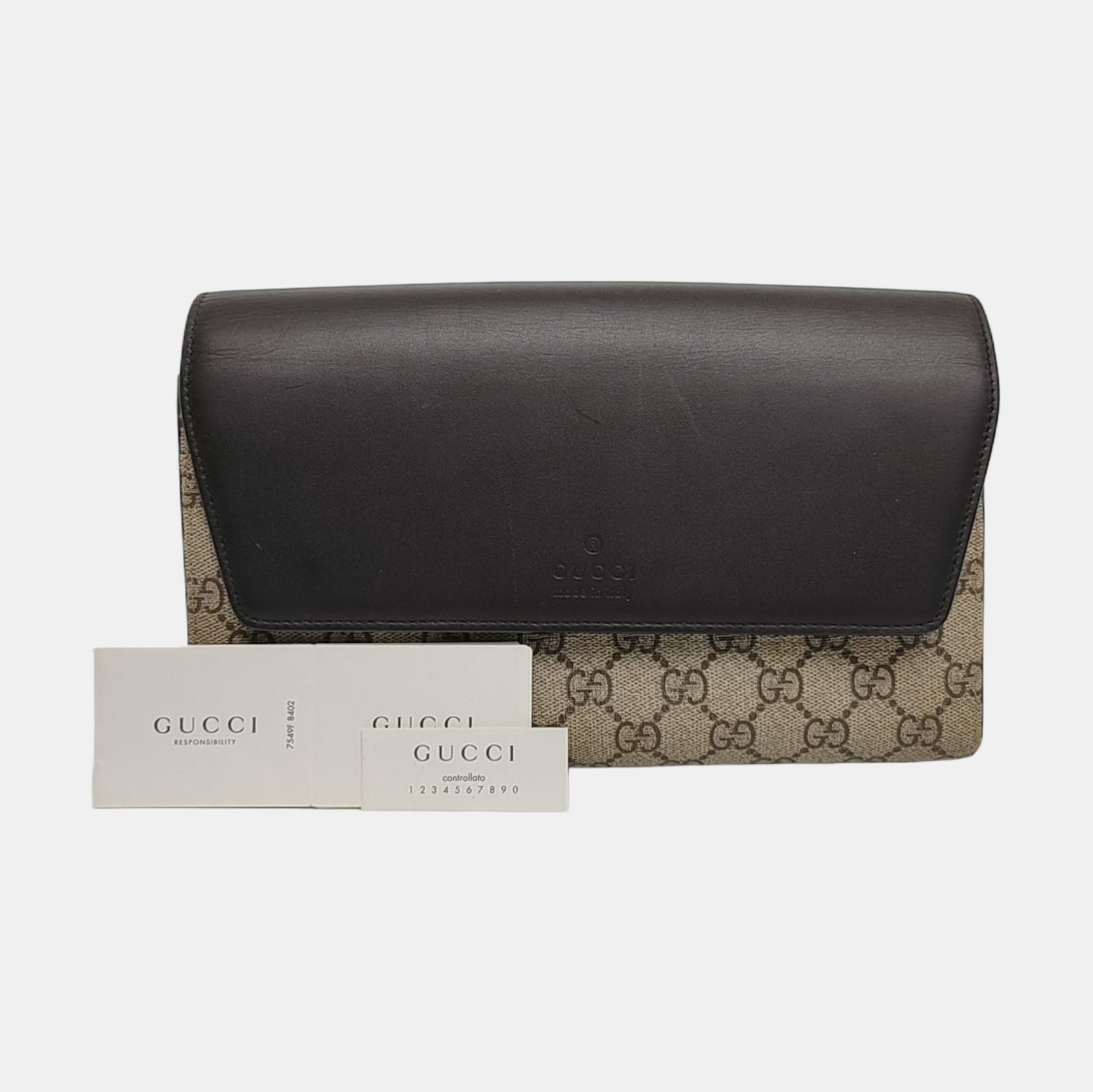 Monogram Coated Canvas Clutch Black