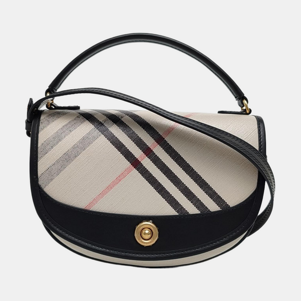 Coated Canvas Shoulder Bag Beige