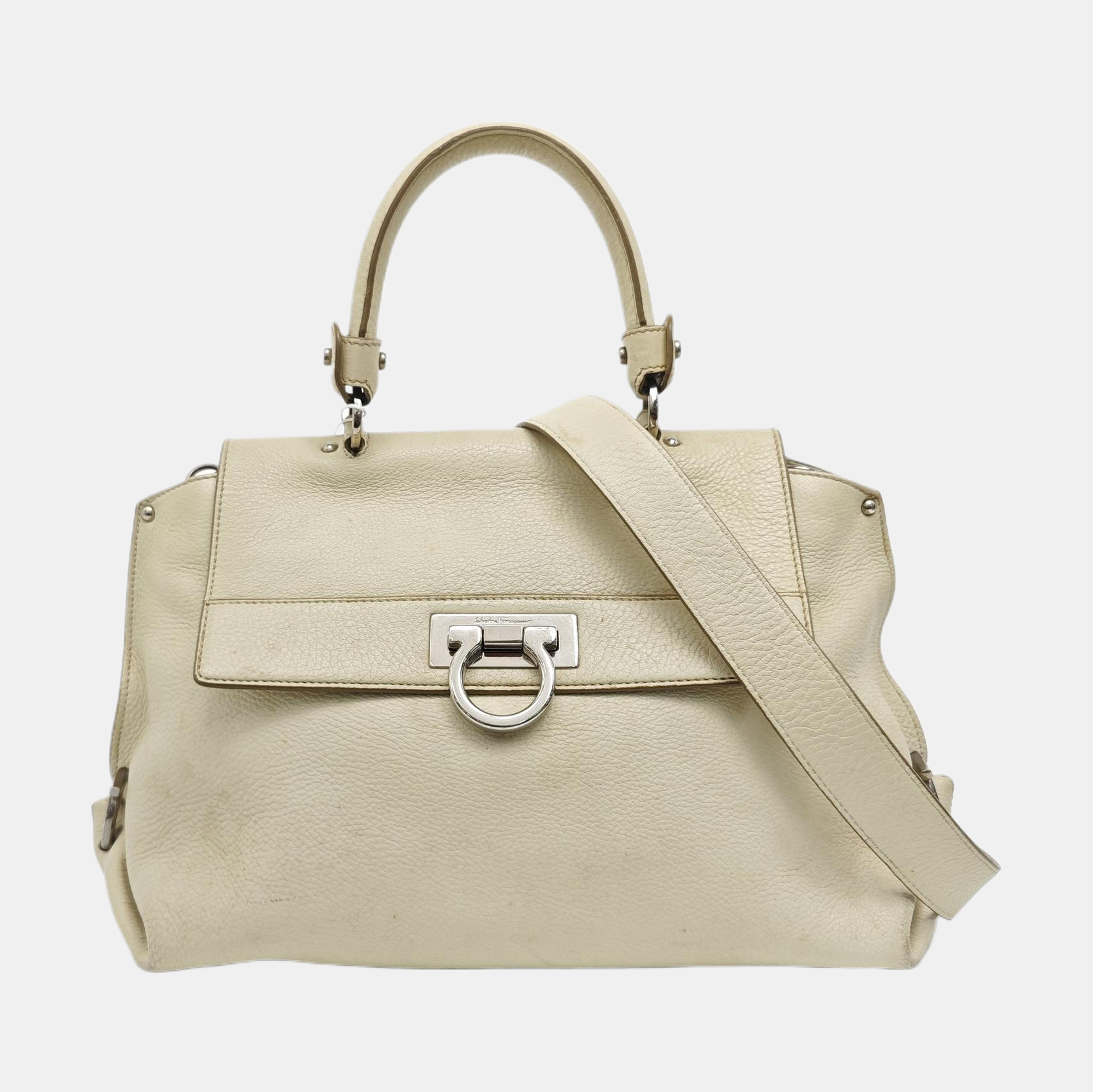 Calfskin Shoulder Bag White