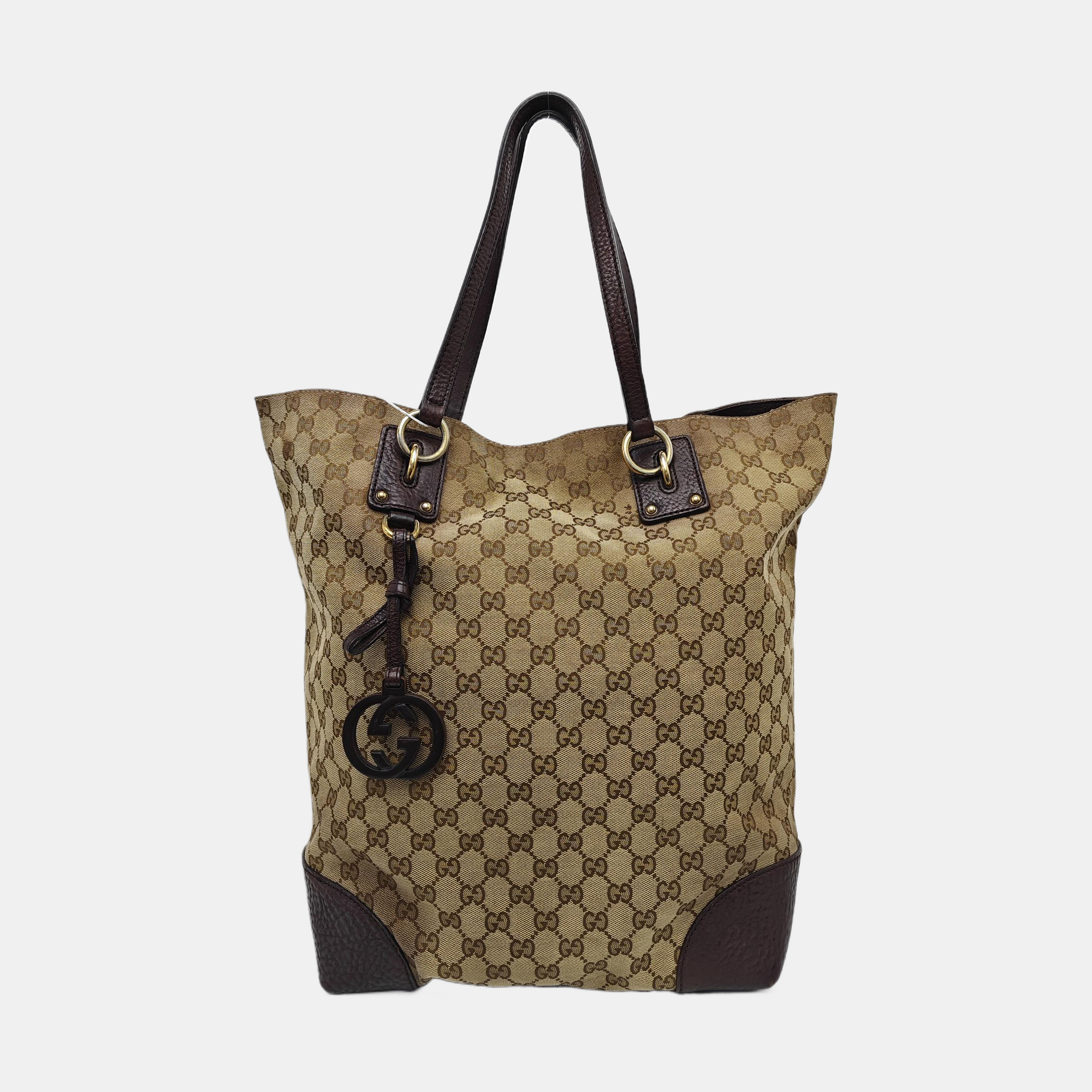 Monogram Canvas Tote Bag Brown