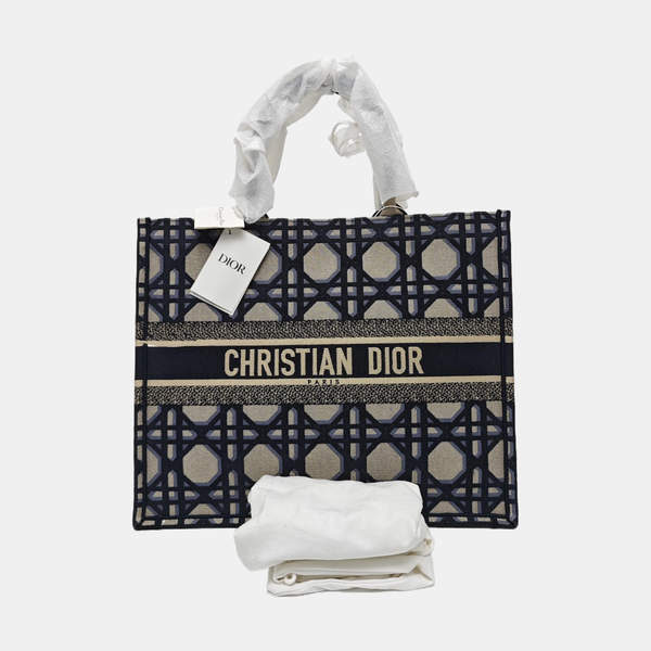 Book Tote Large Canvas Blue