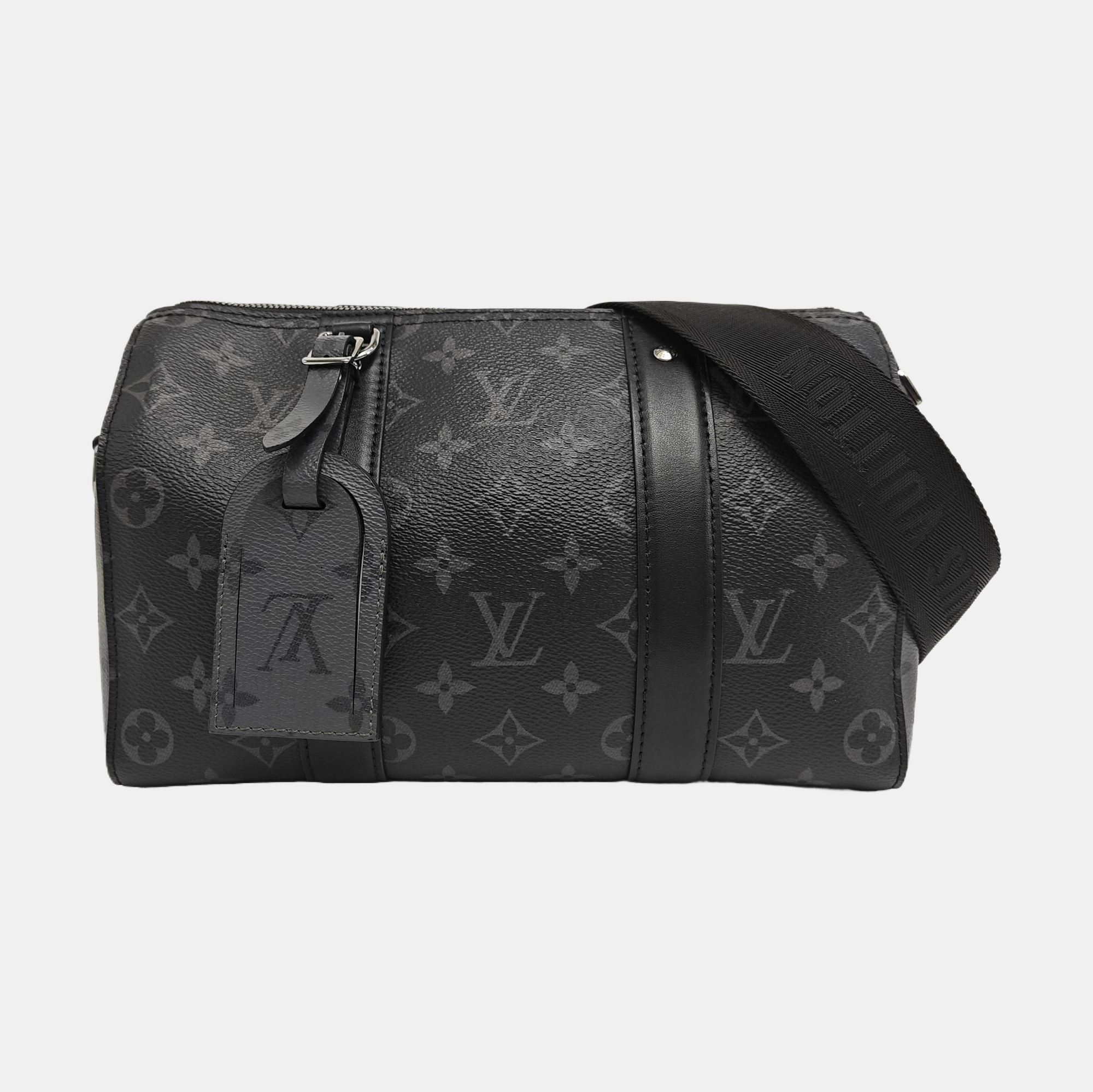 KEEPALL Monogram Coated Canvas Black