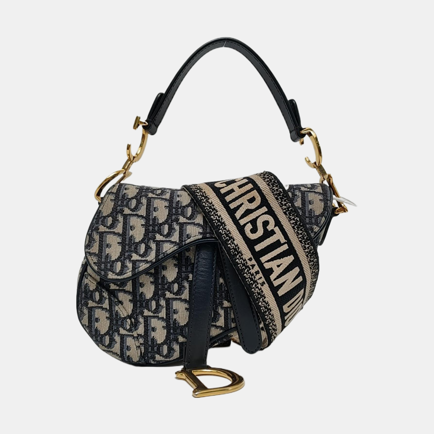 Authenticated pre-owned  Saddle Mini Oblique Canvas Blue - Shoulder Bag at Looply