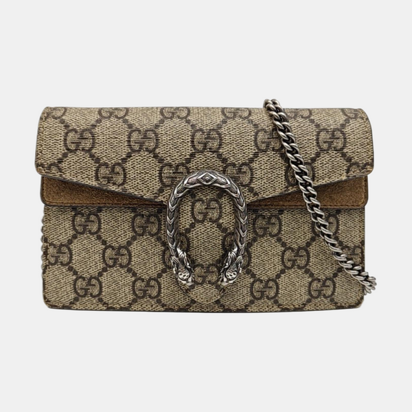 Dionysus Super Mini Monogram Coated Canvas Beige
