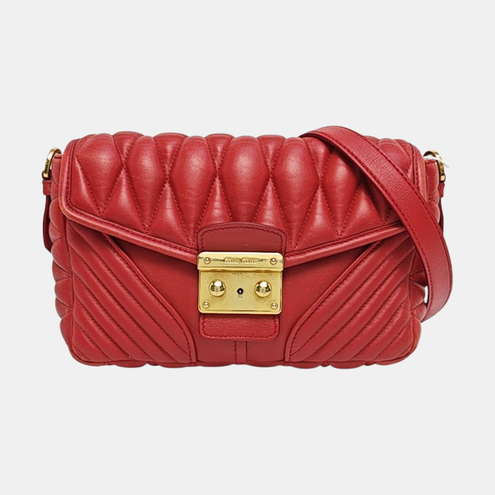 Miu Confidential Quilted Lambskin Red
