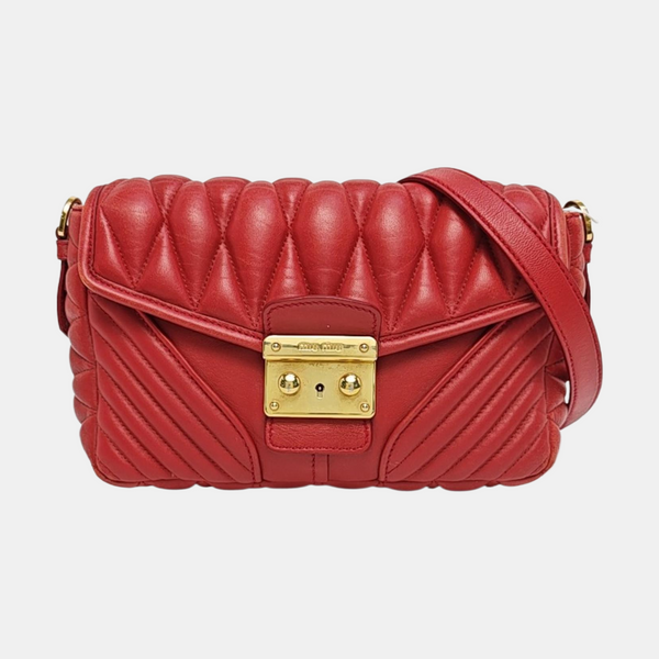 Miu Confidential Quilted Lambskin Red
