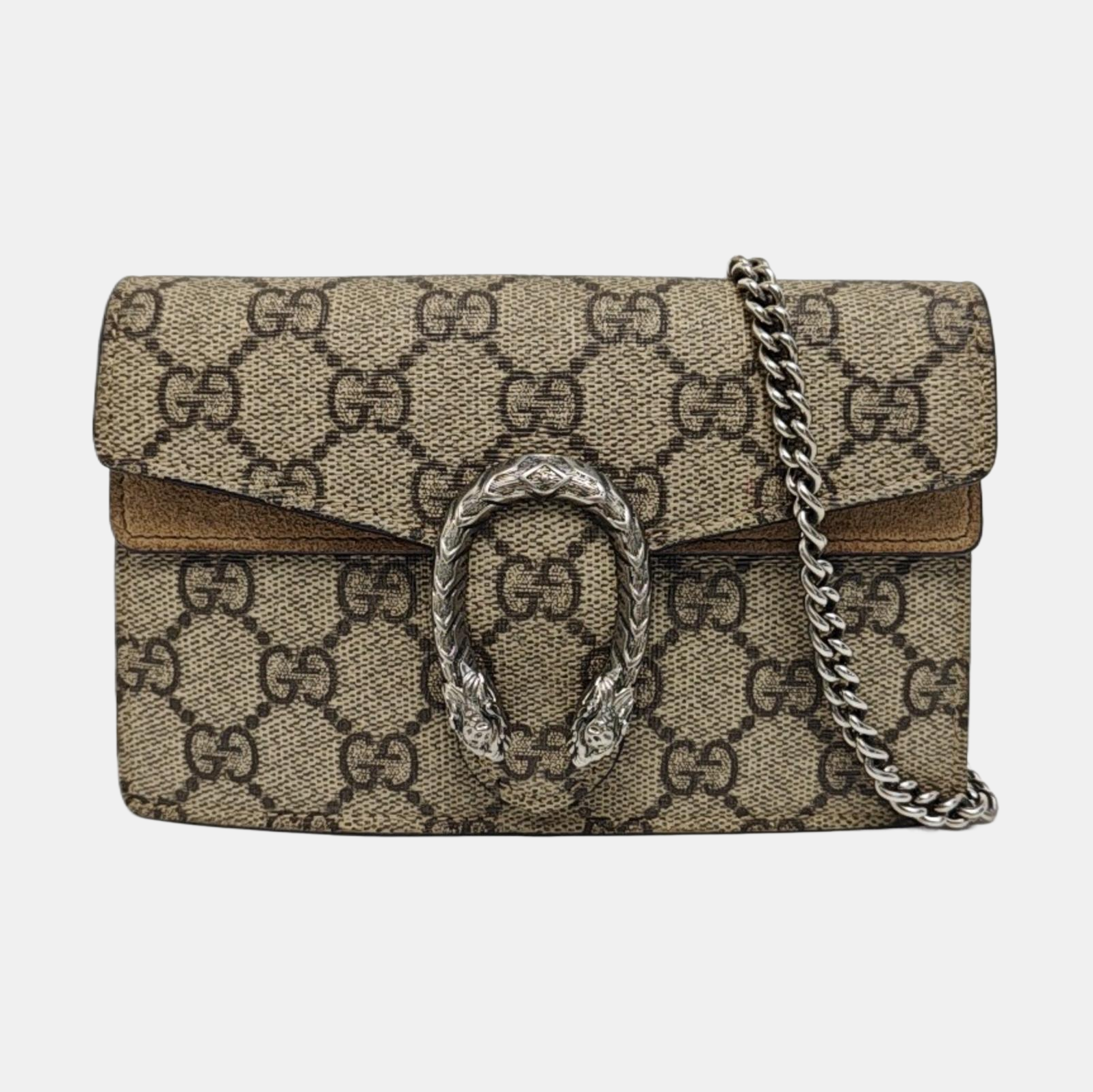 Dionysus Super Mini Monogram Coated Canvas Beige