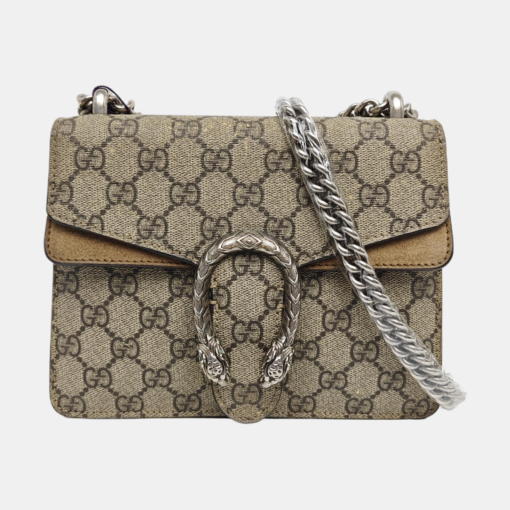 Dionysus Mini Monogram Coated Canvas Beige