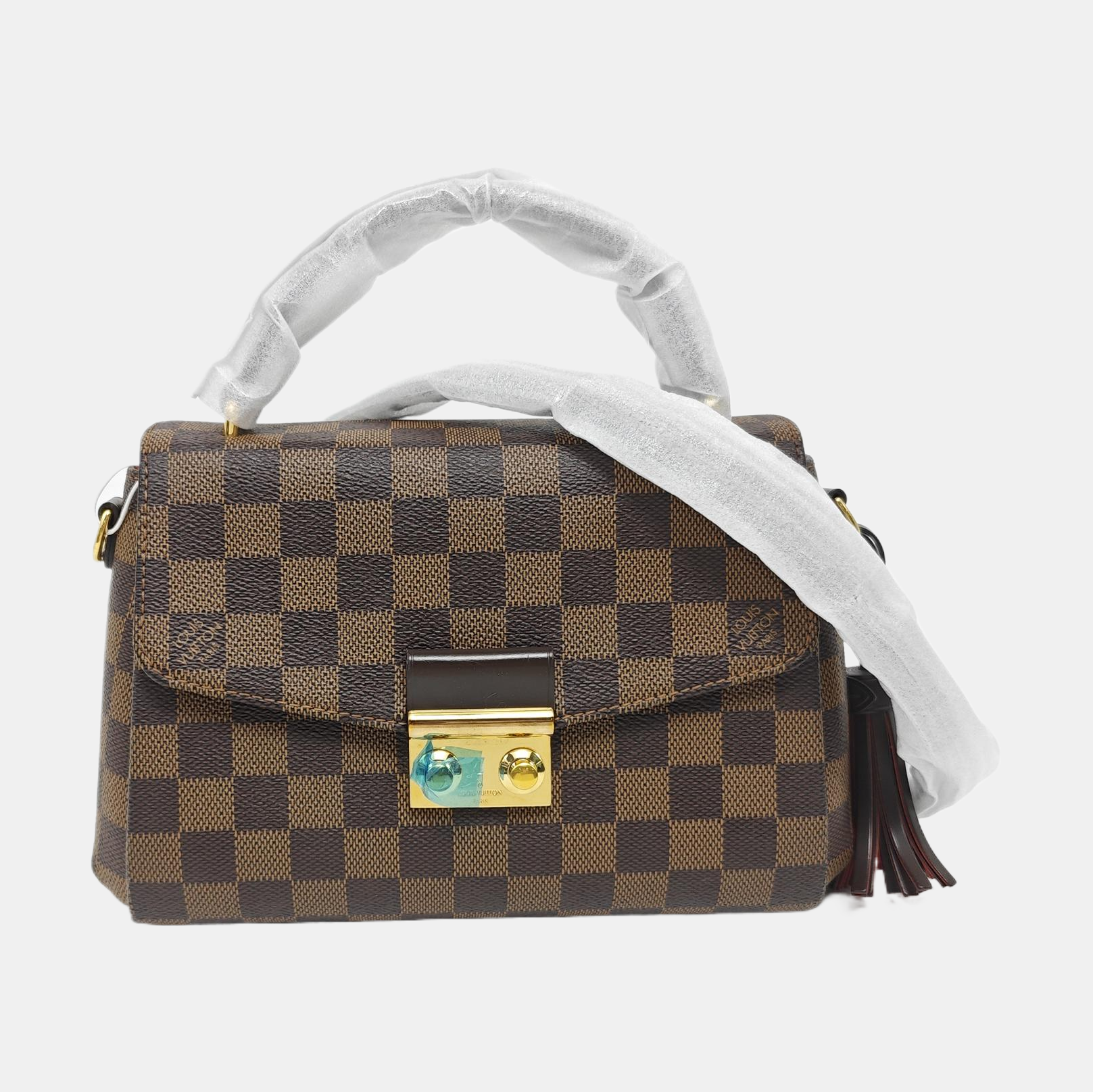 CROISETTE Damier Ebene Coated Canvas Brown