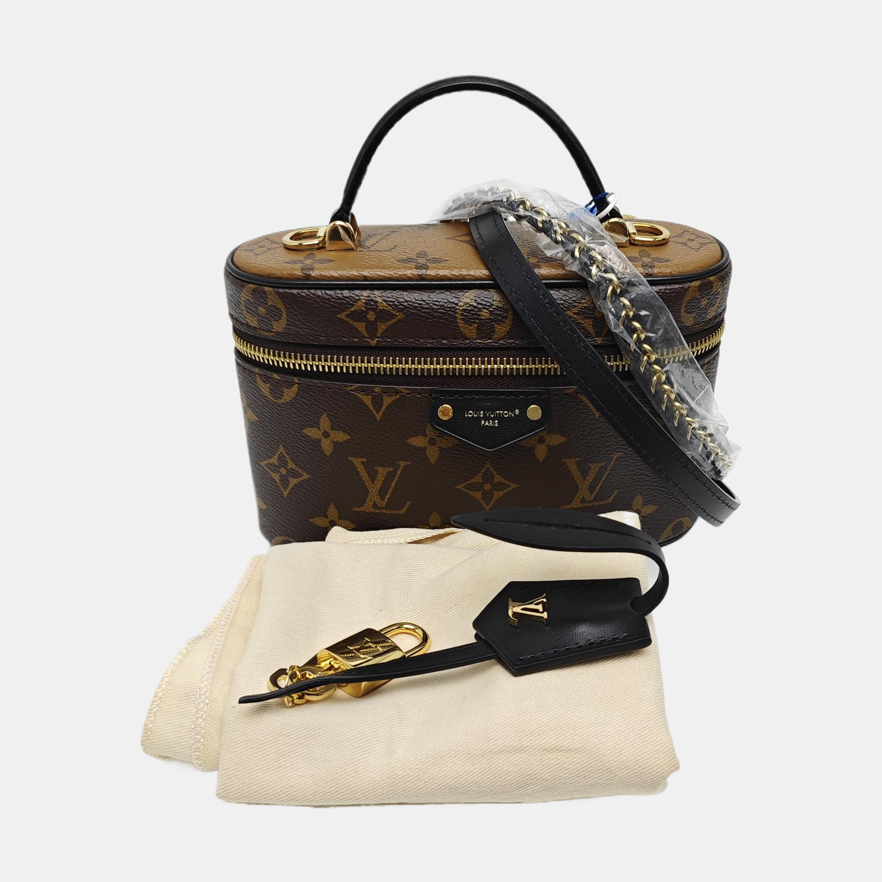 Vanity Chain Pouch Monogram Coated Canvas Brown