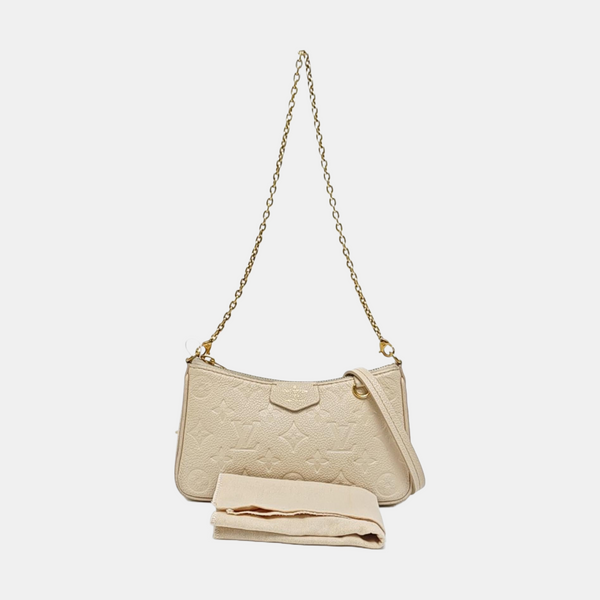 EASY POUCH ON STRAP Calfskin Beige