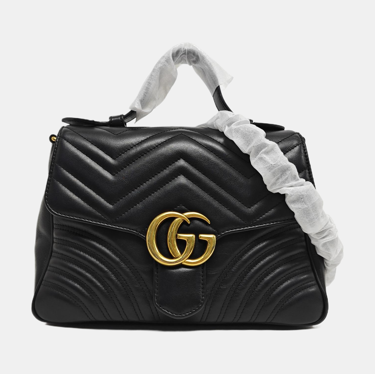GG Marmont Small Quilted Calfskin Black