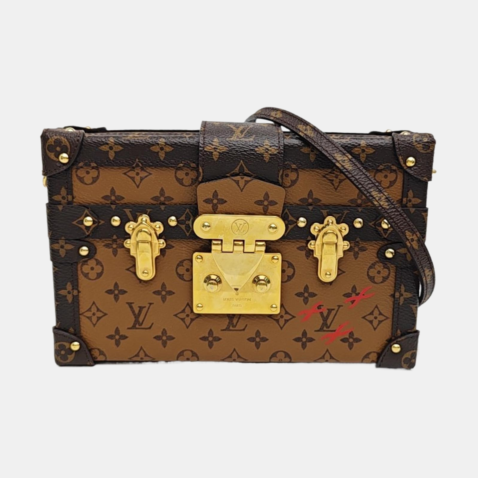 PETITE MALLE Monogram Coated Canvas Brown