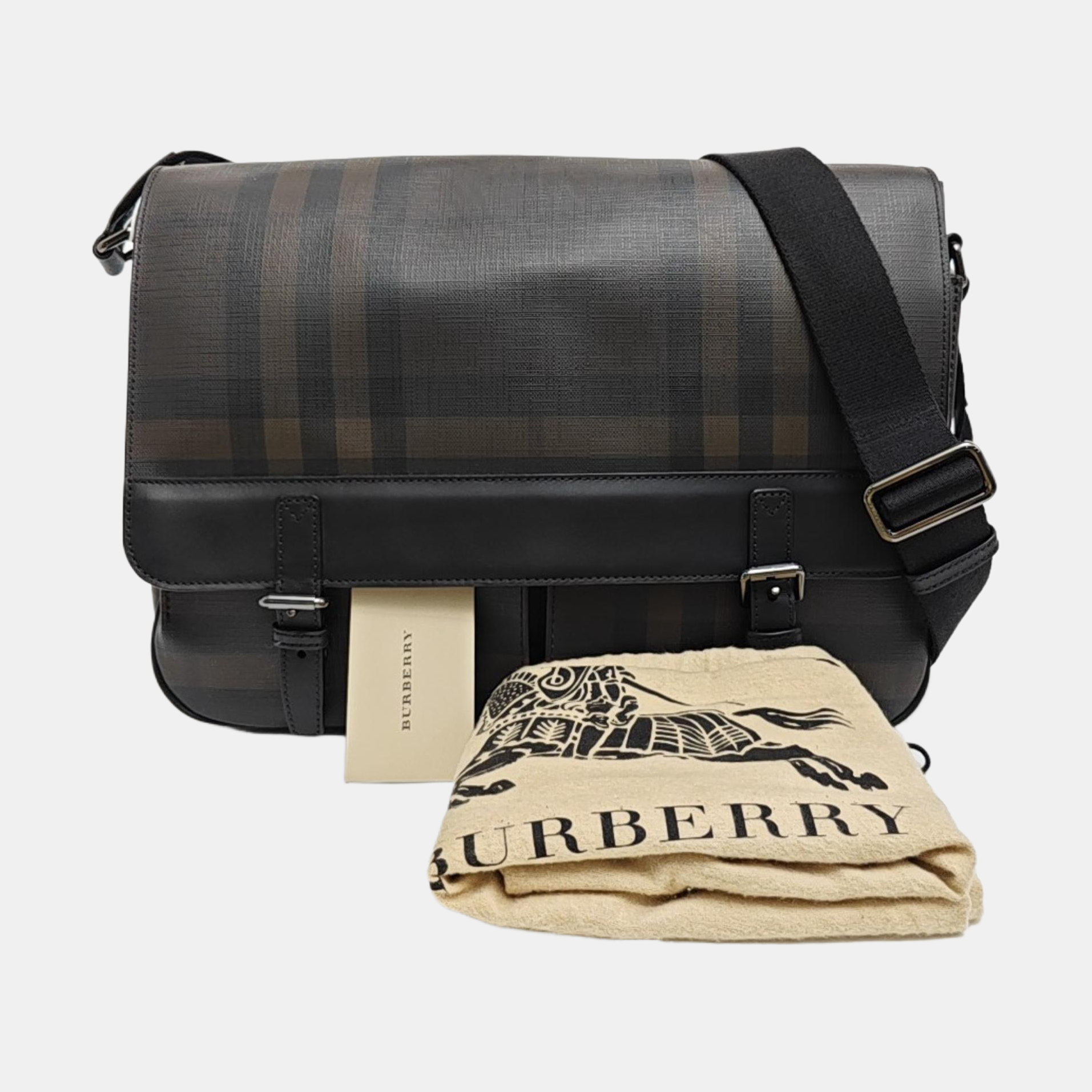 Coated Canvas Crossbody Bag Large Black