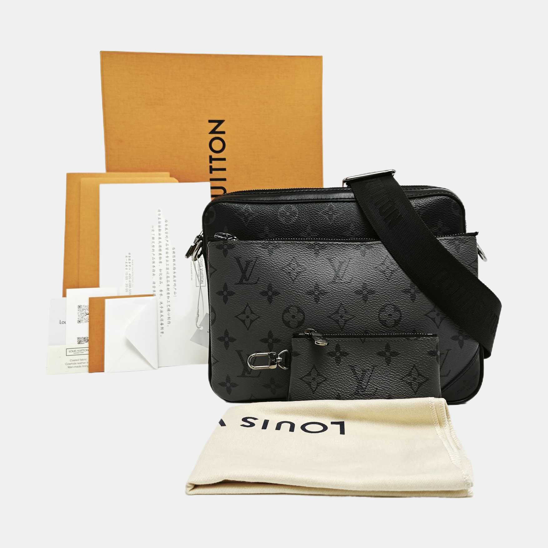 TRIO Monogram Coated Canvas Gray