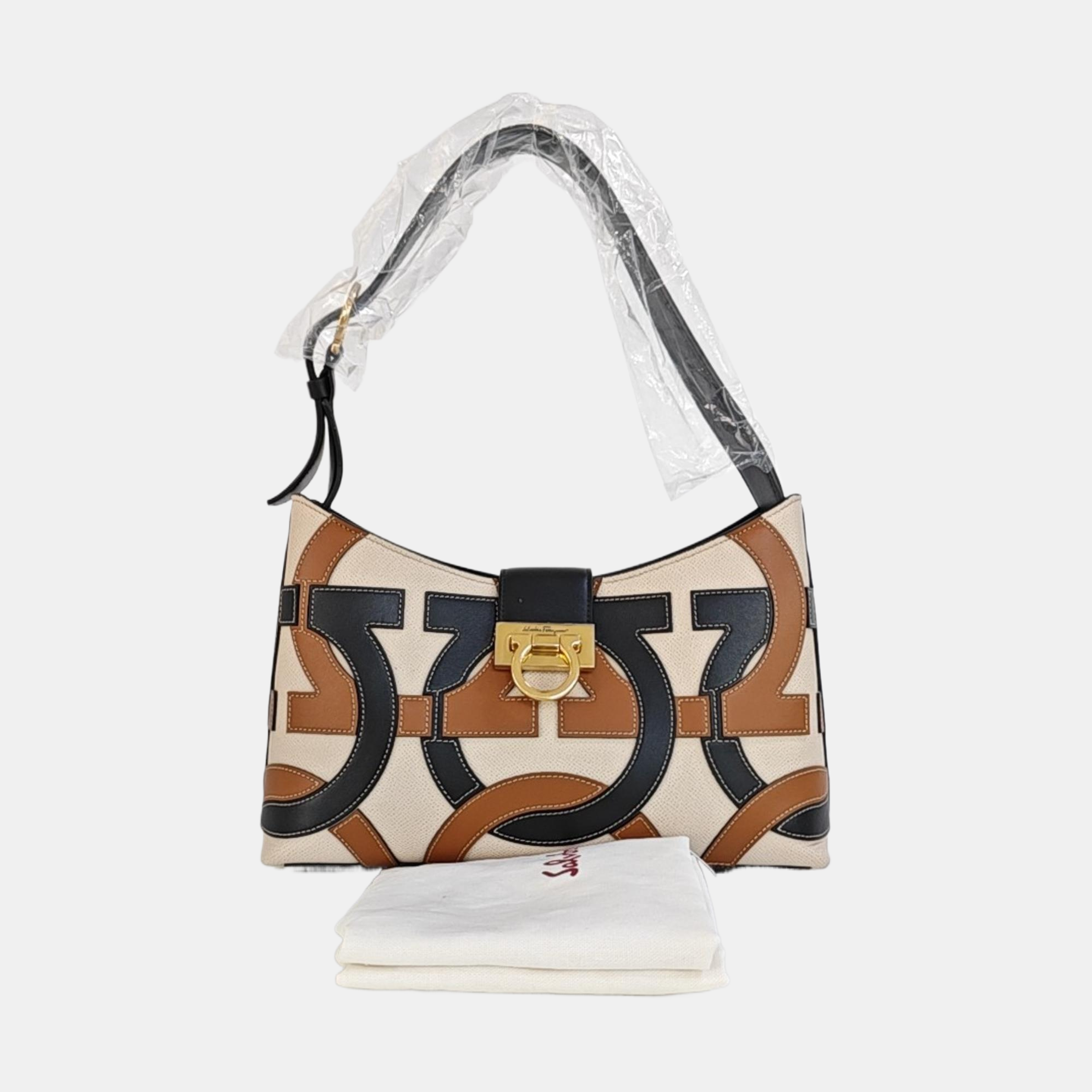 Quilted Calfskin Top Handle Bag Beige