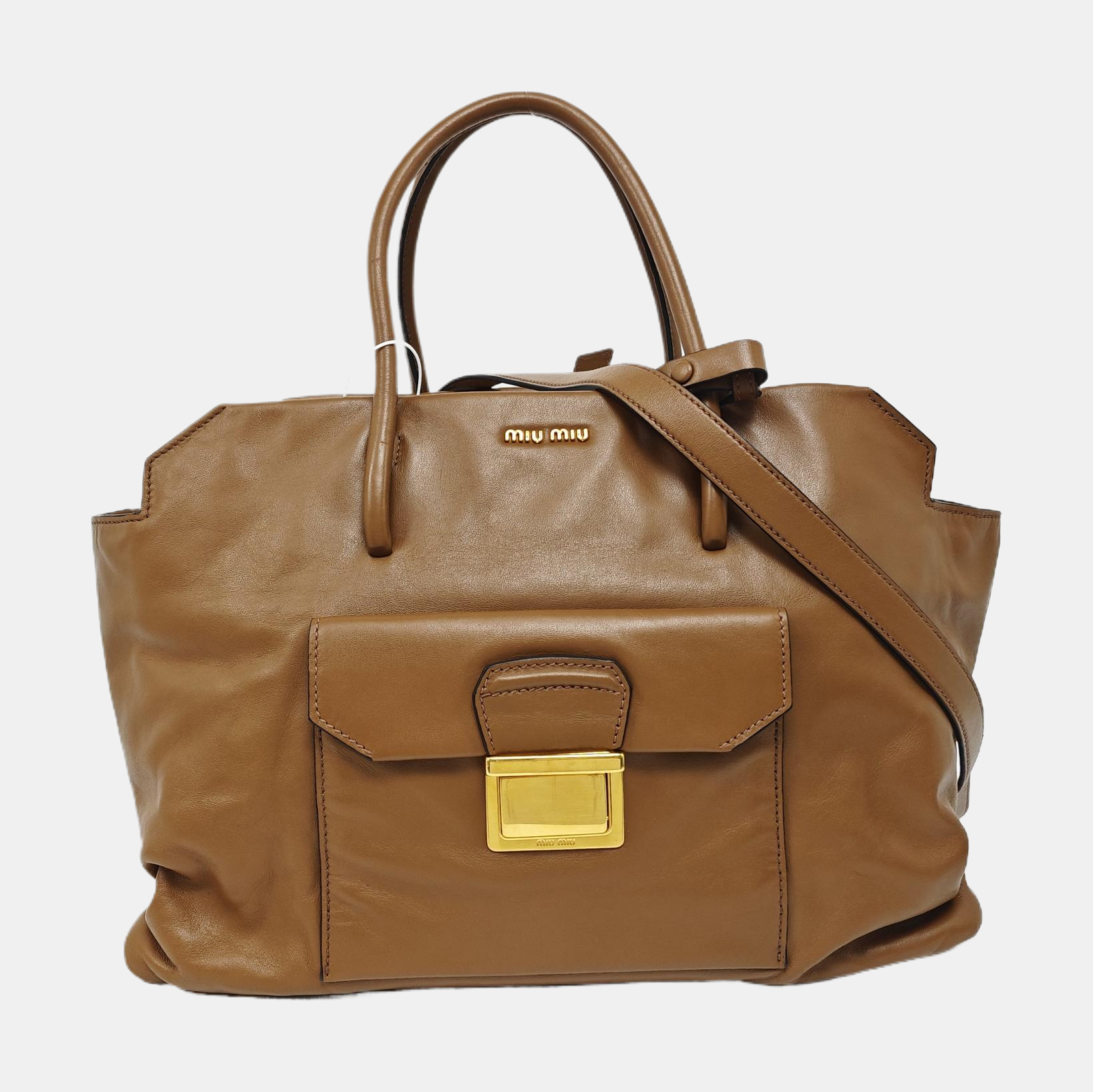Calfskin Shoulder Bag Brown