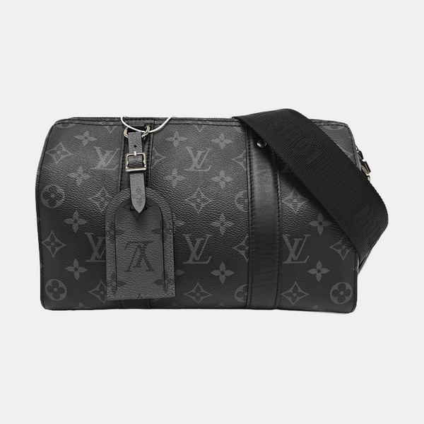 KEEPALL 25 Monogram Coated Canvas Black