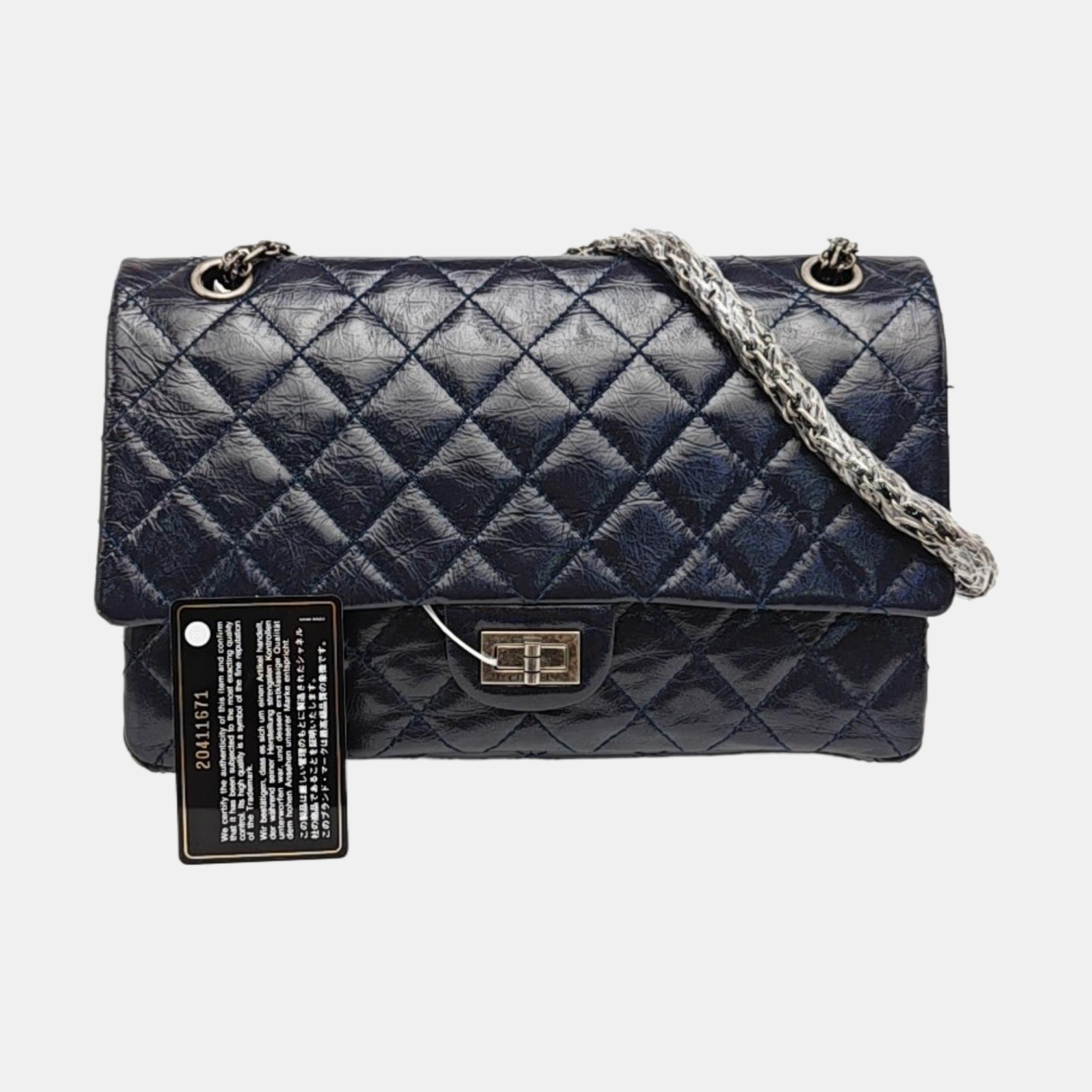 2.55 227 (jumbo) Quilted Vintage Calf Blue