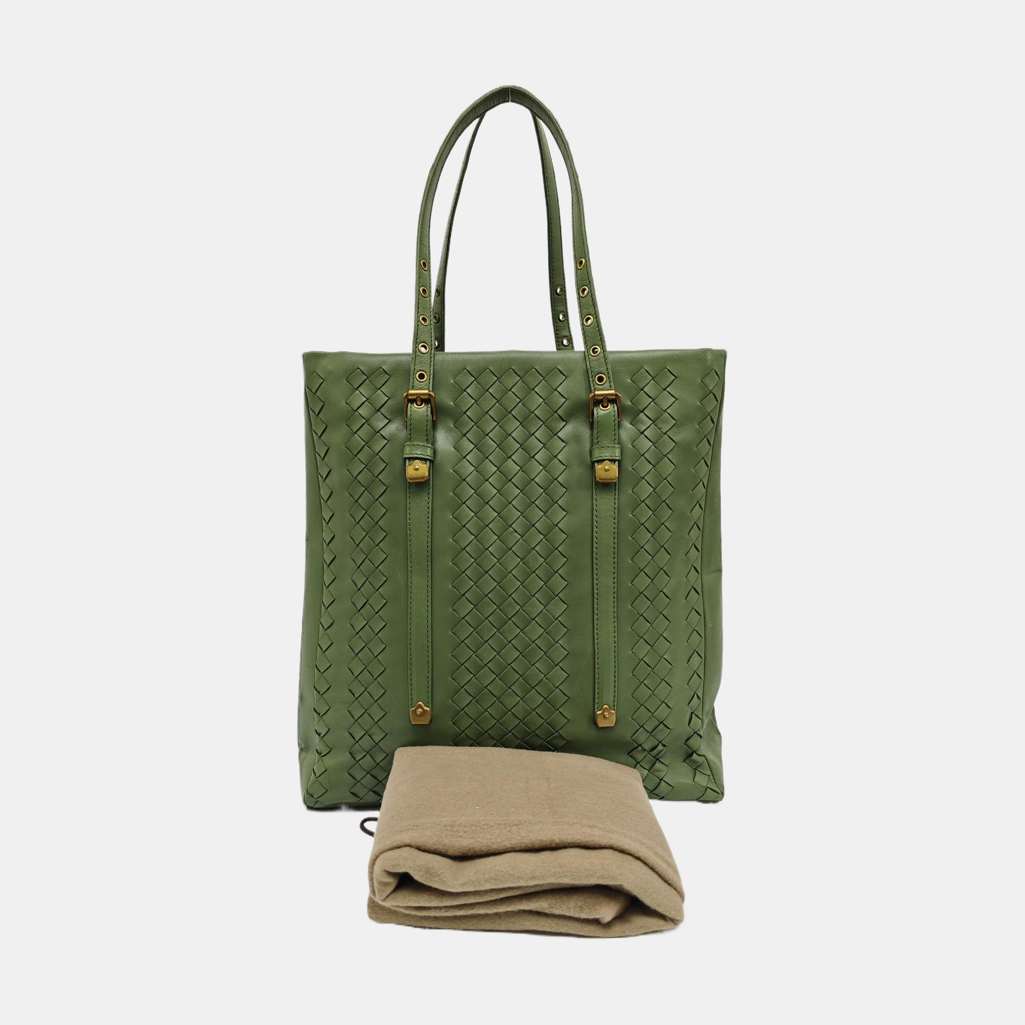 Lambskin Tote Bag Green