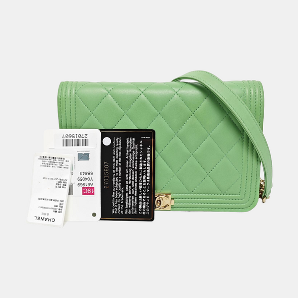 BOY CHANEL WOC Quilted Calfskin Green