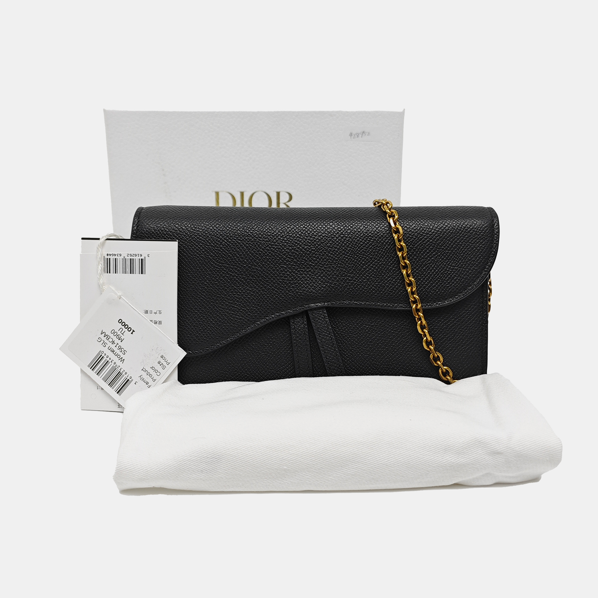 Authenticated pre-owned  Saddle Calfskin Black - Crossbody Bag at Looply