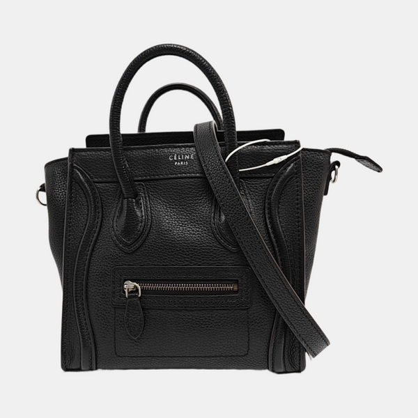 Authenticated pre-owned  LUGGAGE Nano Calfskin Black - Tote Bag at Looply
