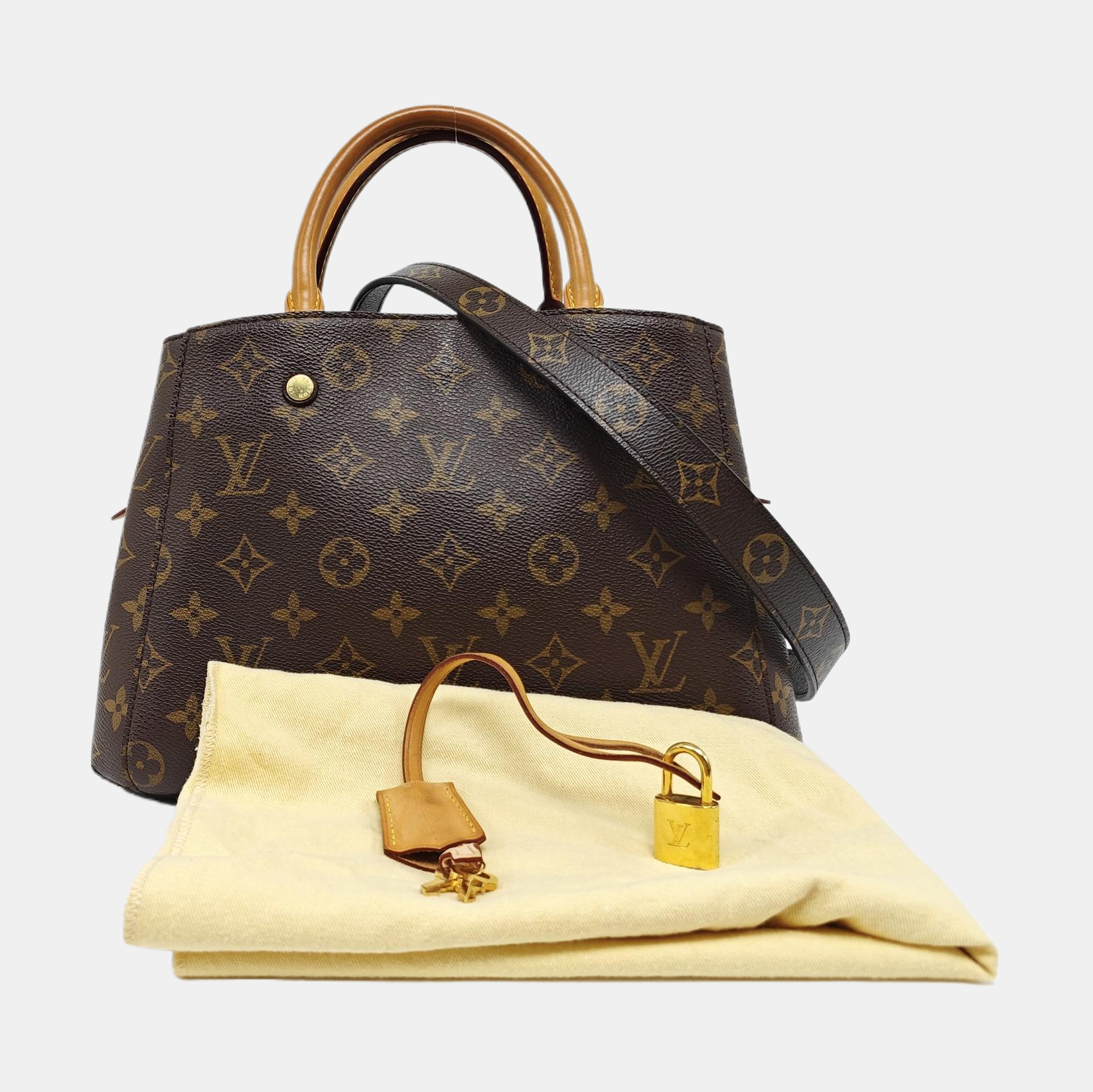 MONTAIGNE BB Monogram Coated Canvas Brown