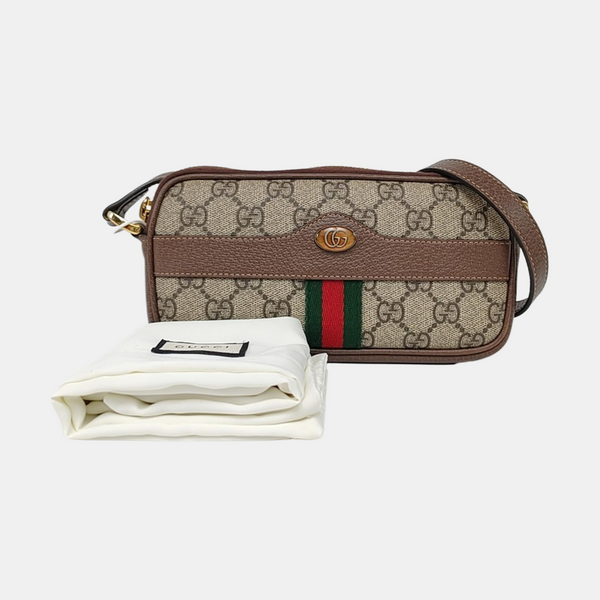 Ophidia Mini Monogram Coated Canvas Beige
