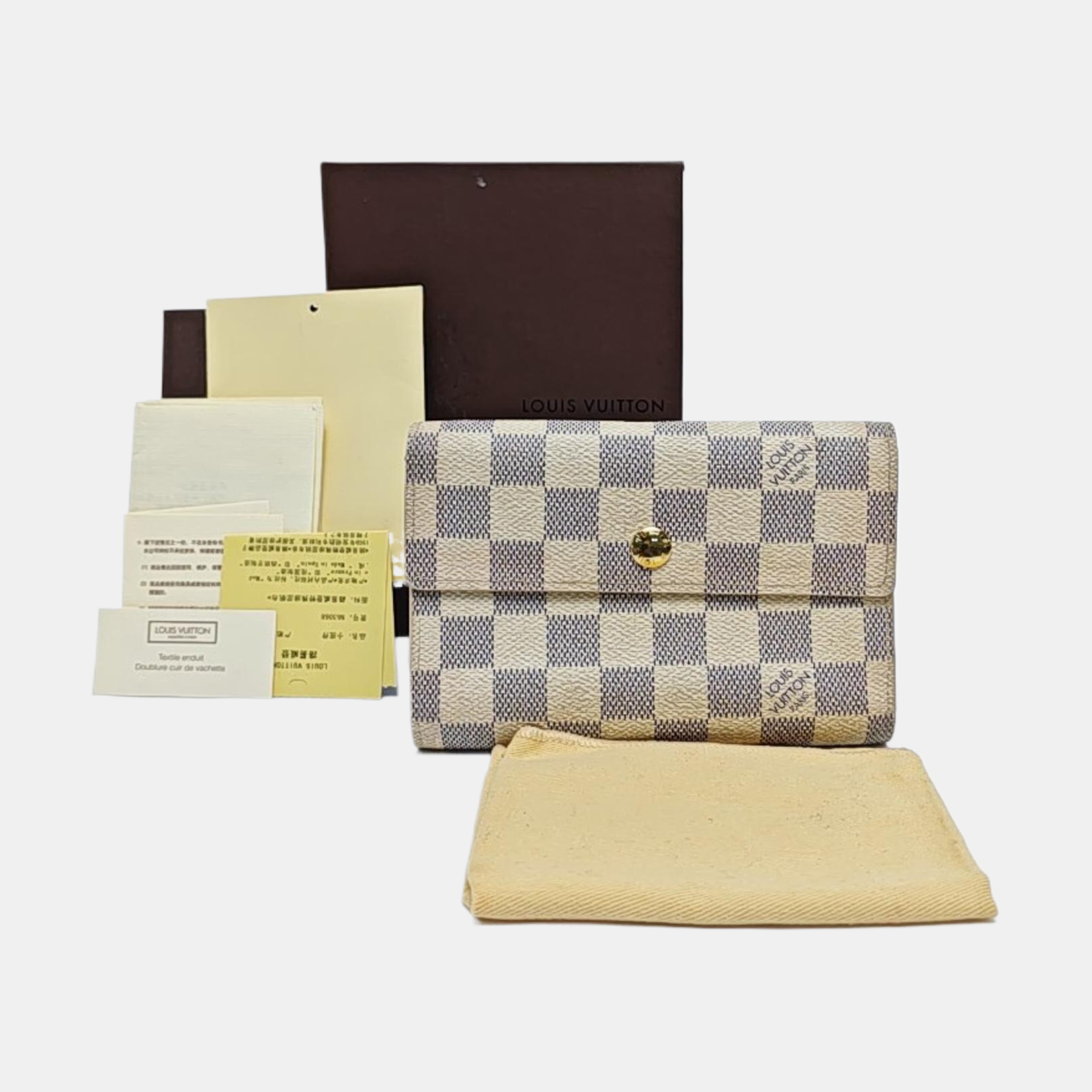 ALEXANDRA Damier Azur Coated Canvas White Wallet
