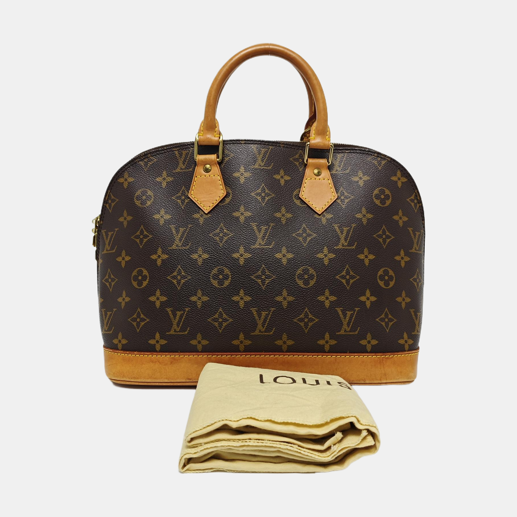 ALMA PM Monogram Coated Canvas Brown