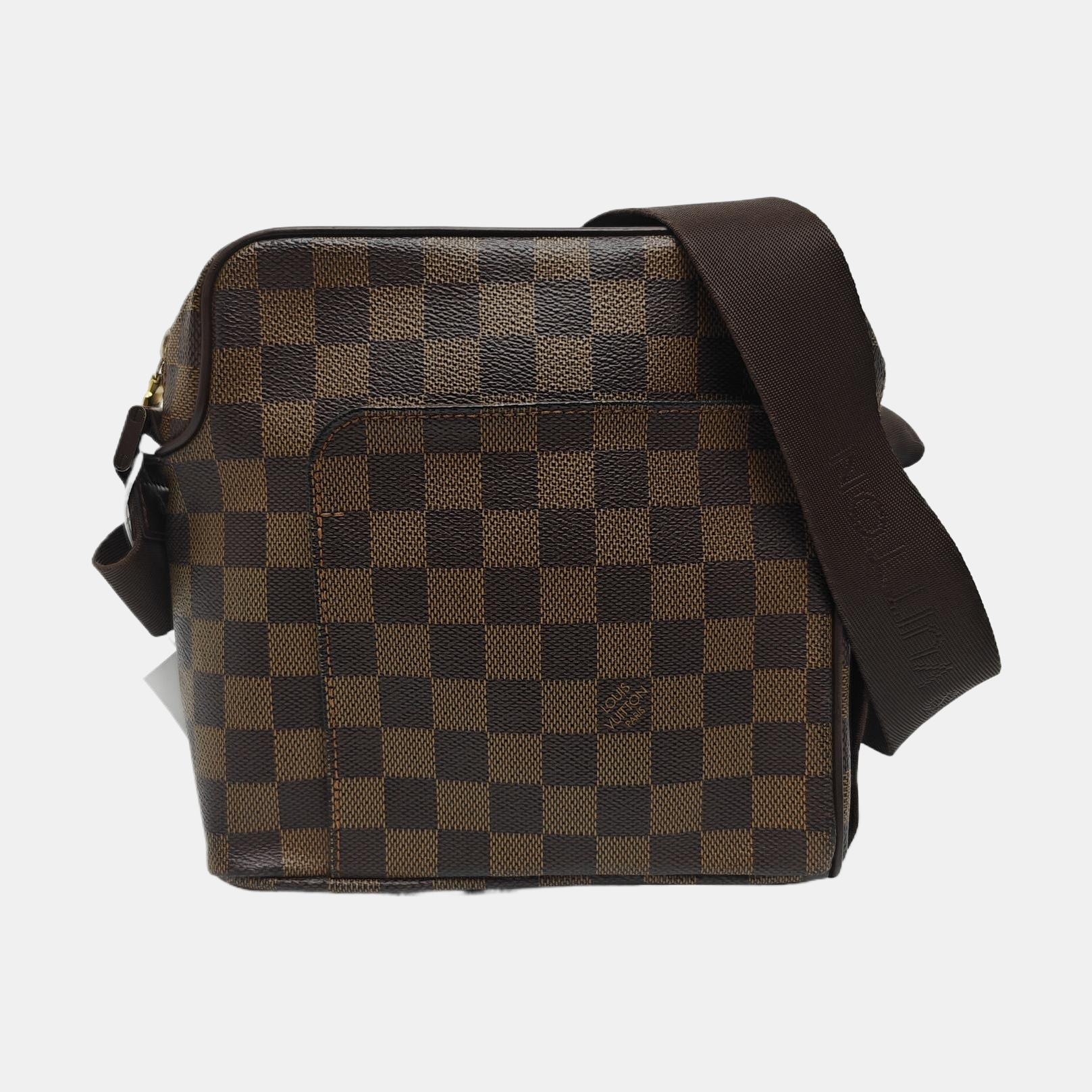 OLAV PM Damier Ebene Coated Canvas Brown
