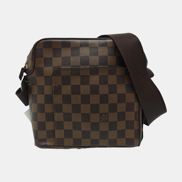 OLAV PM Damier Ebene Coated Canvas Brown