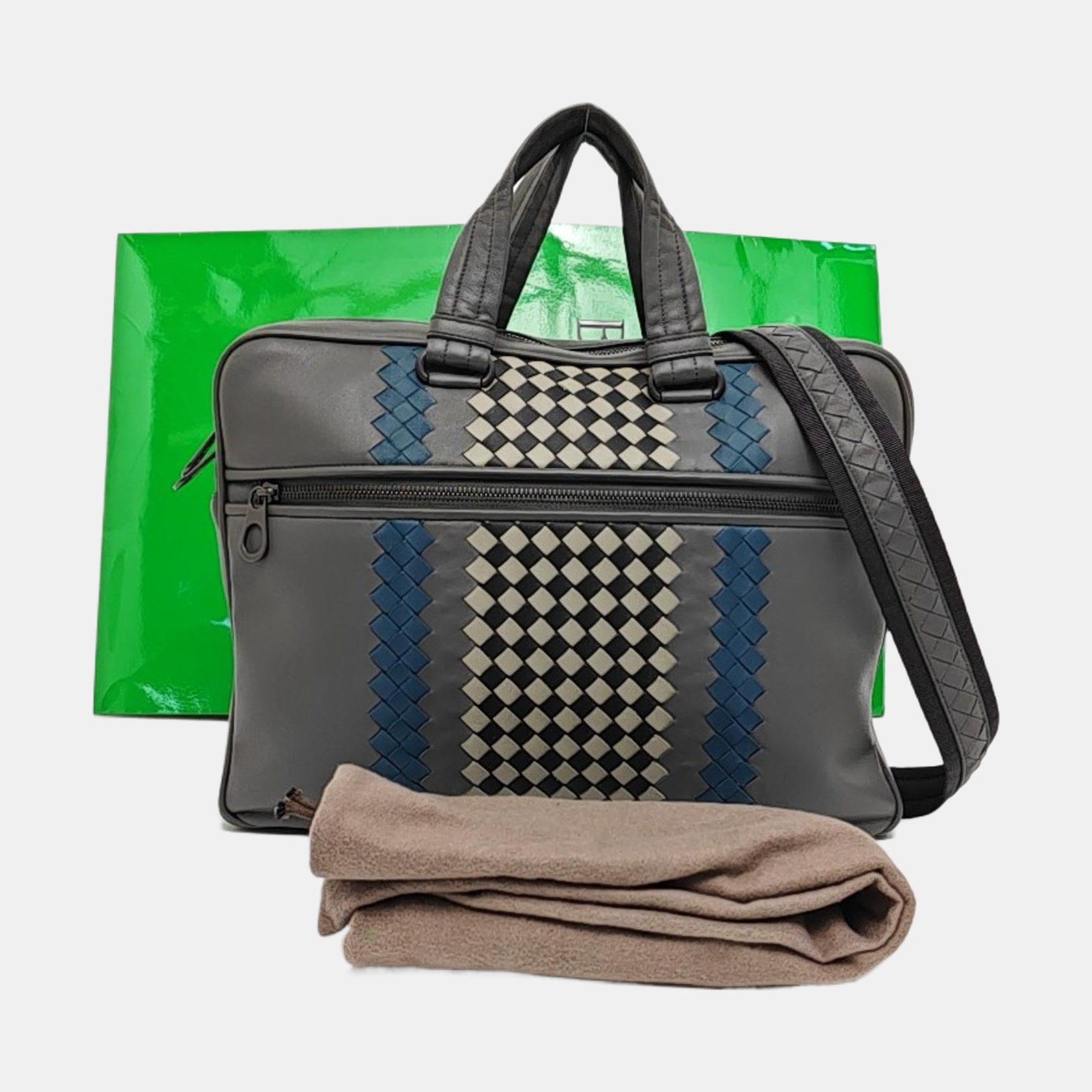 Calfskin Crossbody Bag Gray