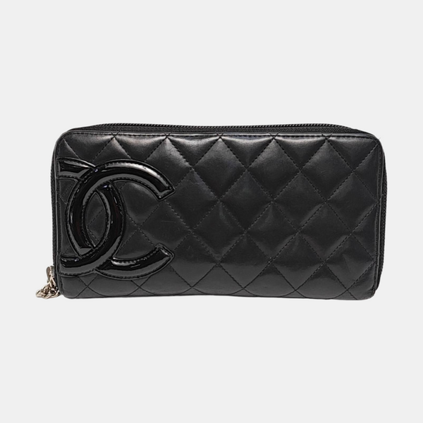 Authenticated pre-owned  CAMBON Quilted Calfskin Black - Clutch at Looply