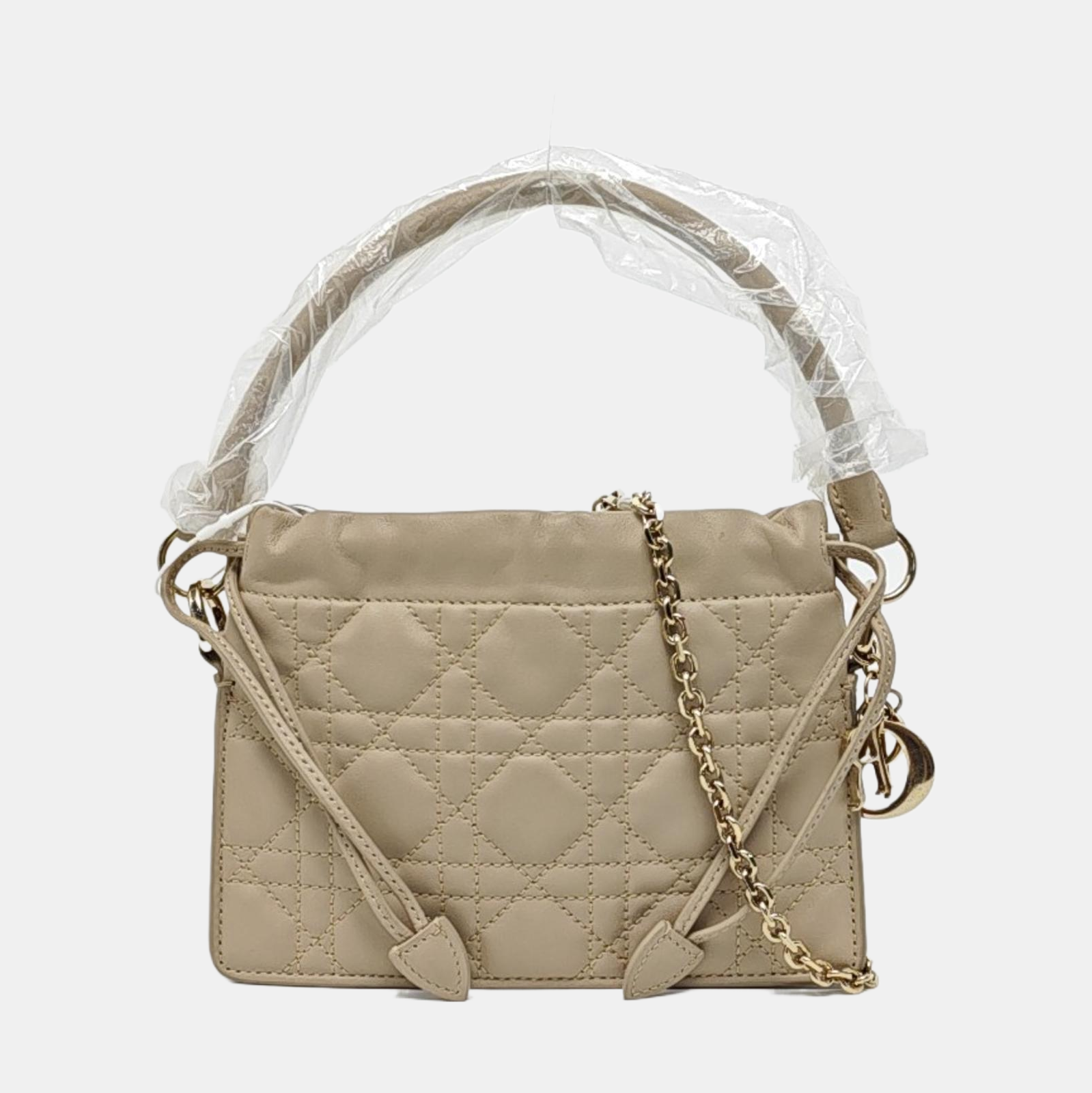 Authenticated pre-owned  Lady Dior Milly Mini Cannage Lambskin Beige - Shoulder Bag at Looply