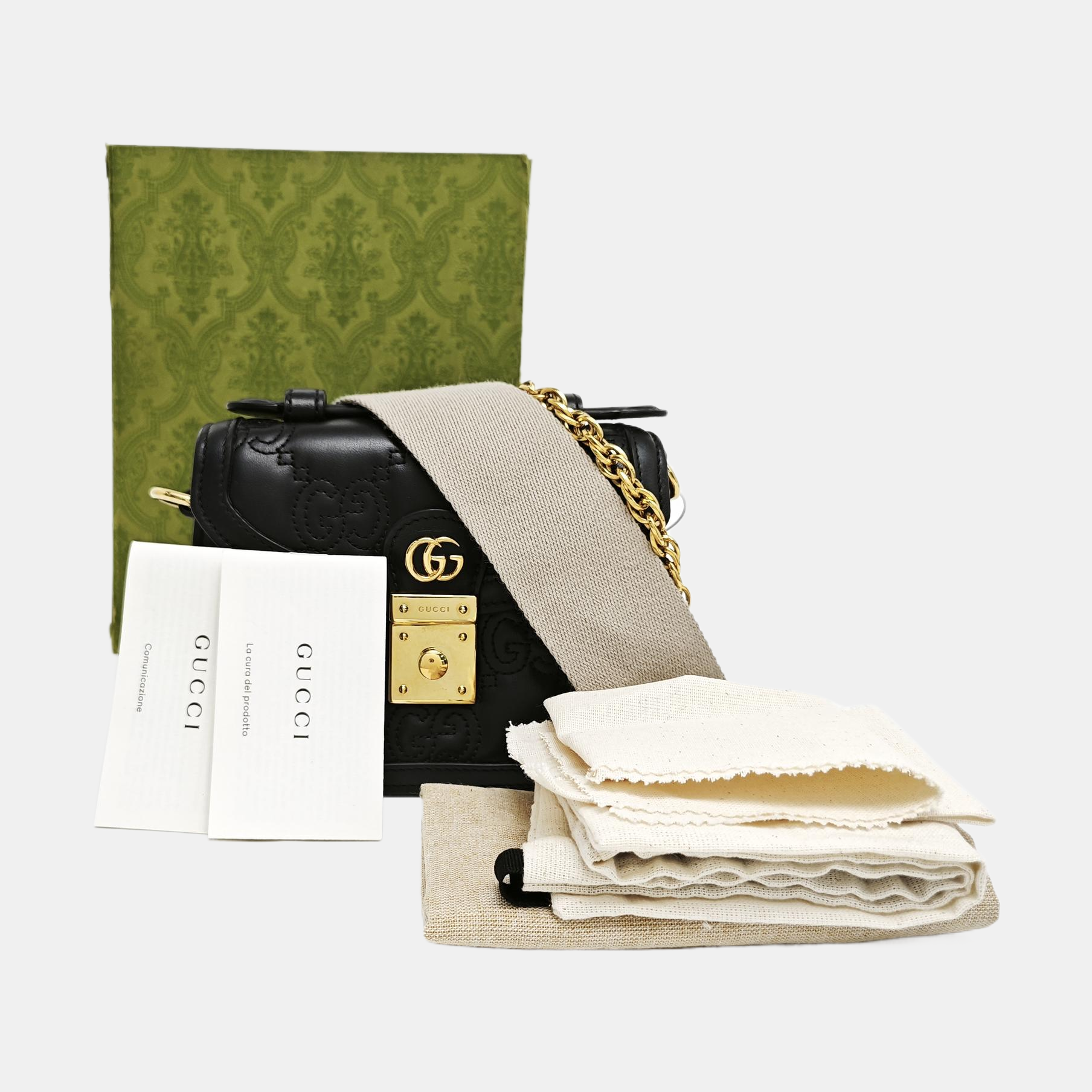 GG Matelassé Quilted Calfskin Black