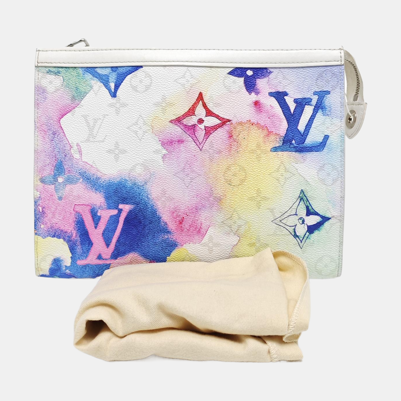 Pochette Voyag MM Monogram Coated Canvas White