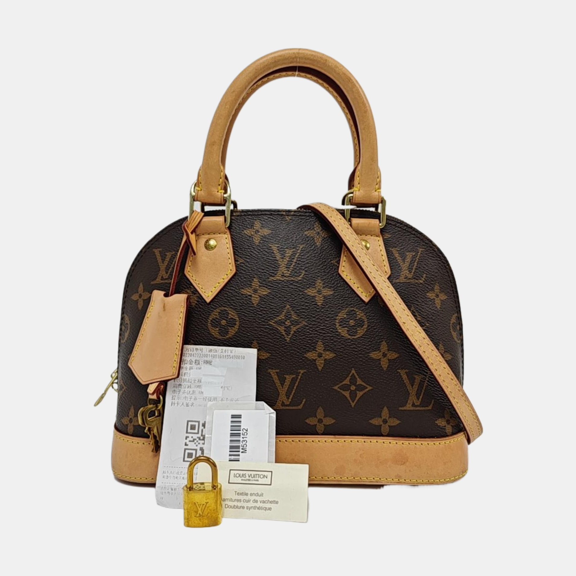 ALMA BB Monogram Coated Canvas Brown