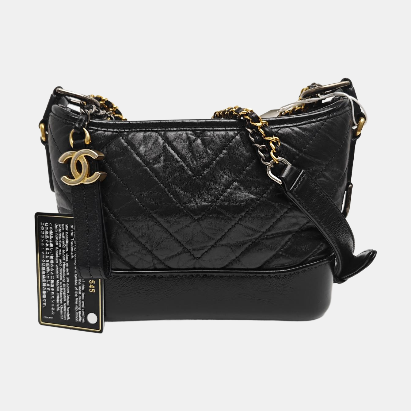 GABRIELLE Small Quilted Calfskin Black