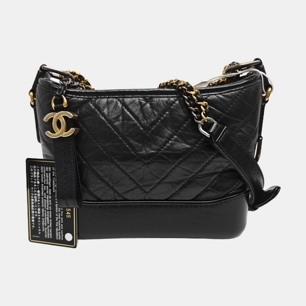 GABRIELLE Small Quilted Calfskin Black