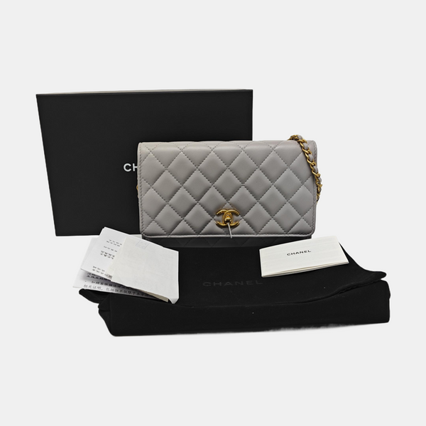 WOC Quilted Lambskin Gray