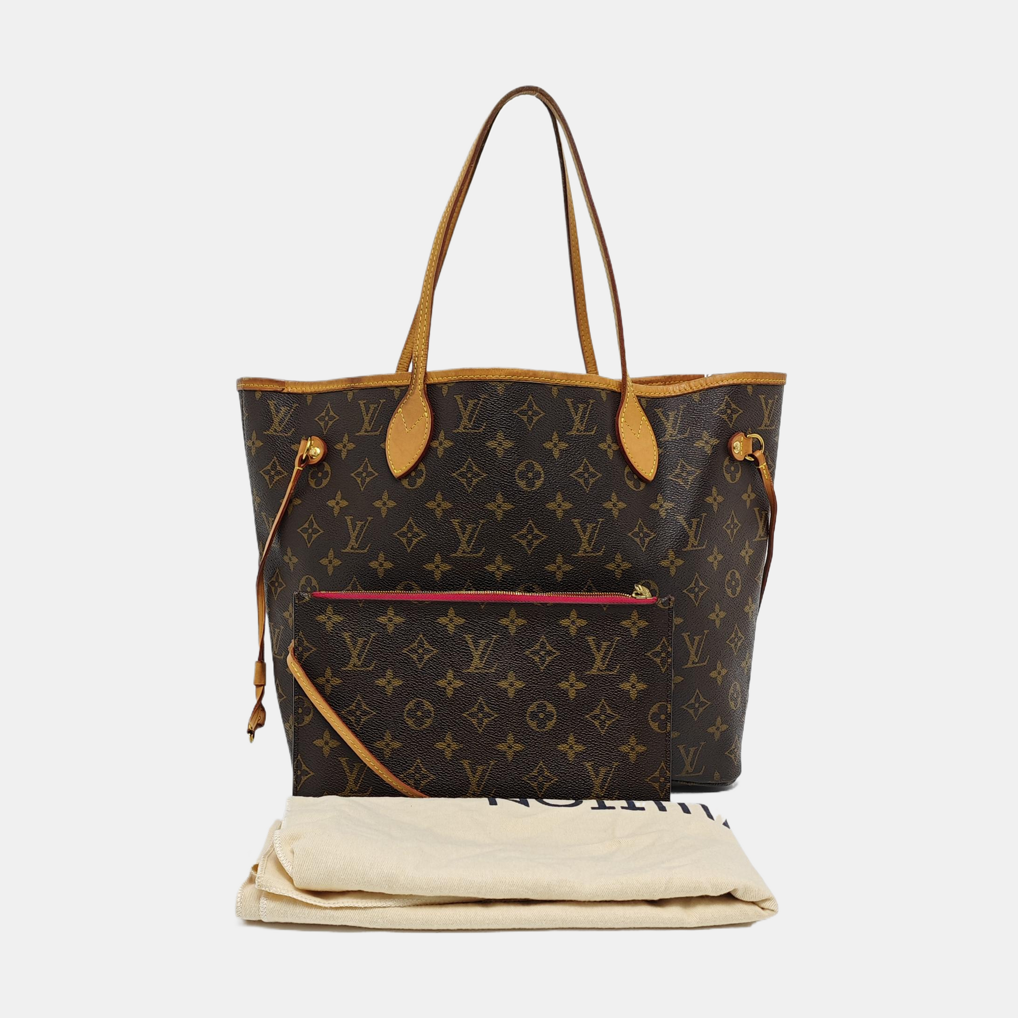 NEVERFULL MM Monogram Coated Canvas Brown