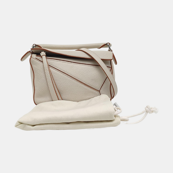 Puzzle Mini Calfskin White